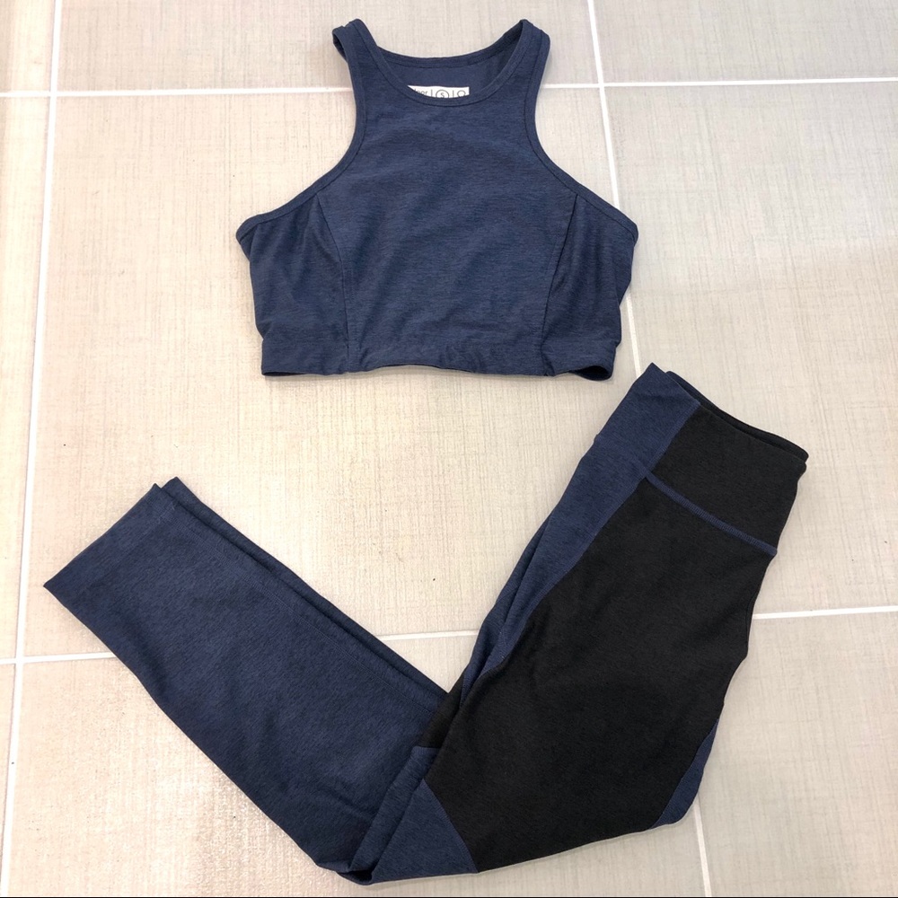 Outdoor Voices navy workout set